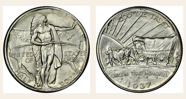1937-D 50C Oregon NGC obverse and reverse identification pair