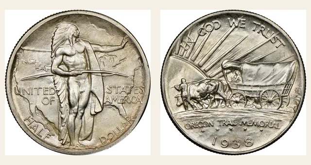 1938 50C Oregon NGC obverse and reverse identification pair