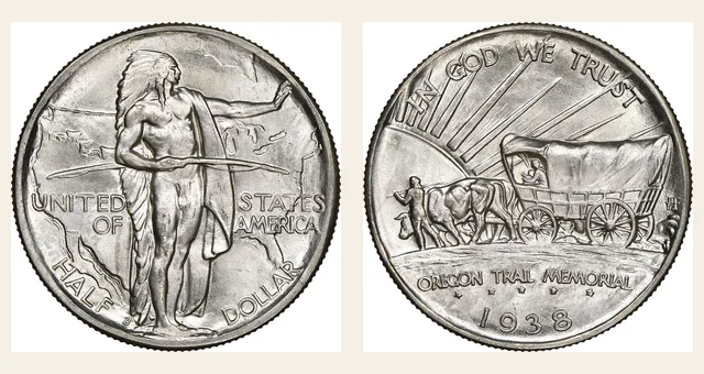 1938-D 50C Oregon NGC obverse and reverse identification pair