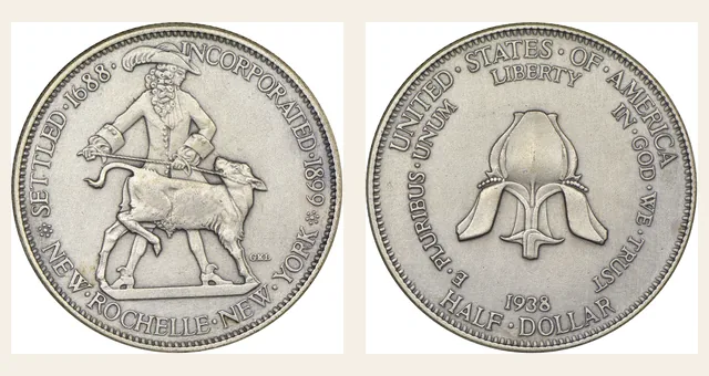 1938 New Rochelle 50C PF NGC obverse and reverse identification pair