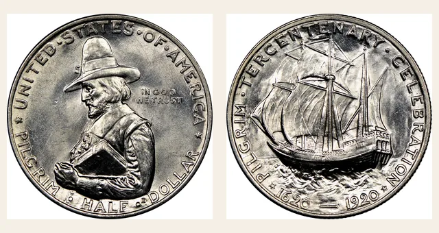 1920 50C Pilgrim NGC obverse and reverse identification pair