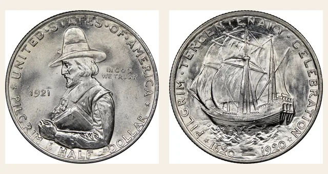 1921 50C Pilgrim NGC obverse and reverse identification pair