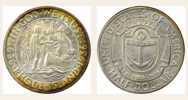 1936-S 50C Rhode Island NGC obverse and reverse identification pair