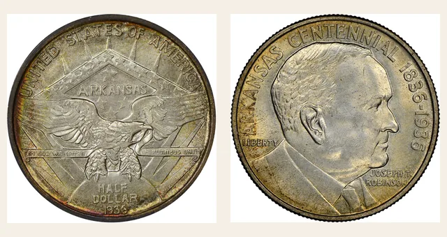 1936 50C Robinson NGC obverse and reverse identification pair