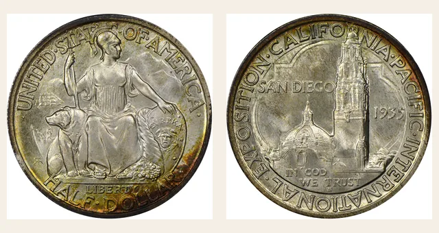 1935-S 50C San Diego NGC obverse and reverse identification pair