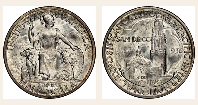 1936-D 50C San Diego NGC obverse and reverse identification pair