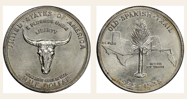 1935 50C Spanish Trail NGC obverse and reverse identification pair