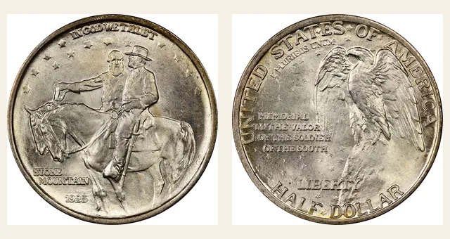 1925 50C Stone Mountain NGC obverse and reverse identification pair