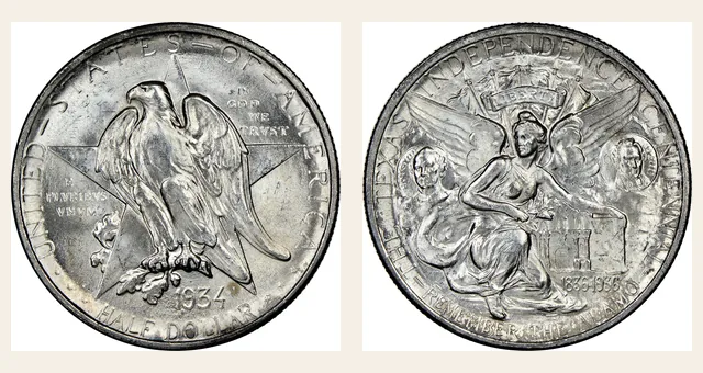 1934 50C Texas NGC obverse and reverse identification pair