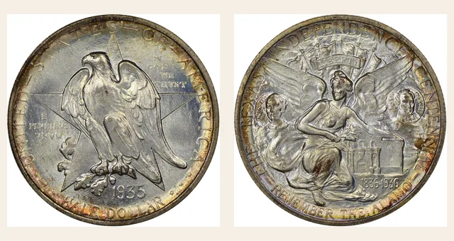 1935 50C Texas NGC obverse and reverse identification pair