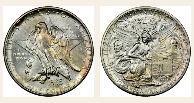 1935-S 50C Texas NGC obverse and reverse identification pair