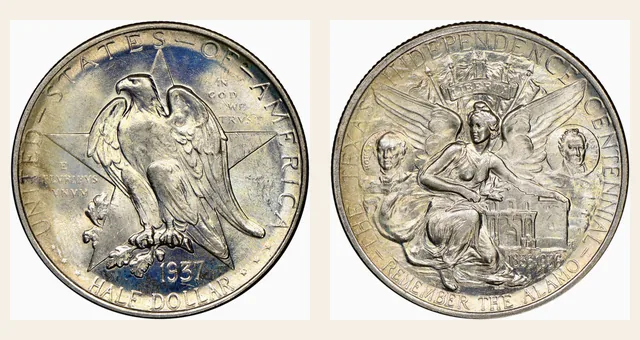 1937 50C Texas NGC obverse and reverse identification pair