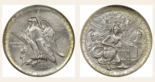 1938 50C Texas NGC obverse and reverse identification pair