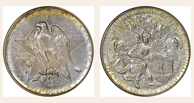 1938-D 50C Texas NGC obverse and reverse identification pair