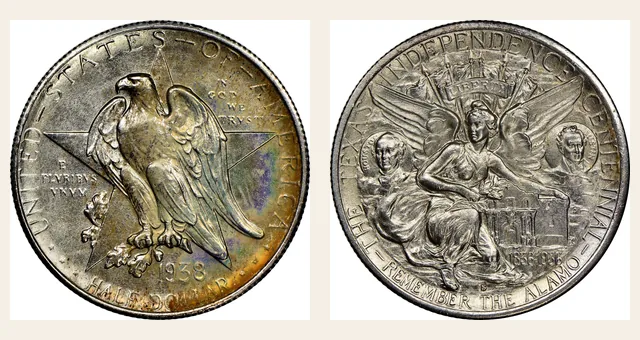 1938-S 50C Texas NGC obverse and reverse identification pair