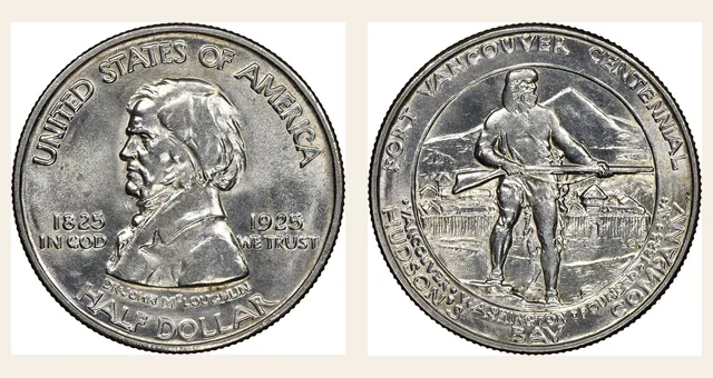 1925 50C Fort Vancouver NGC obverse and reverse identification pair