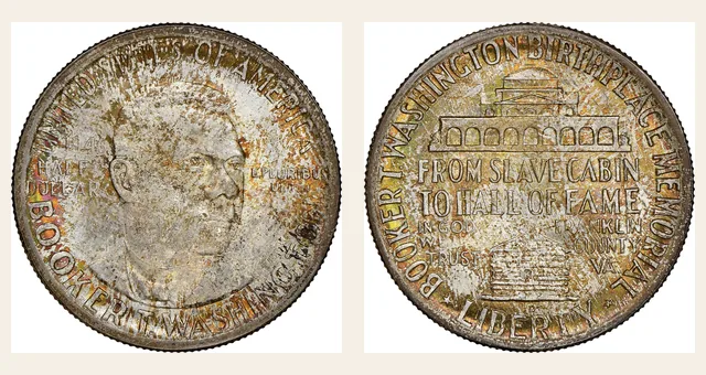 1946-D 50C Booker T. Washington NGC obverse and reverse identification pair