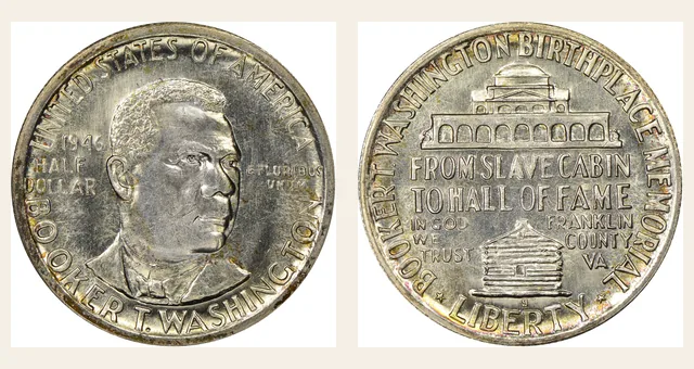 1946-S 50C Booker T. Washington NGC obverse and reverse identification pair