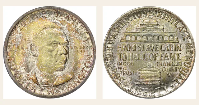 1948-D 50C Booker T. Washington NGC obverse and reverse identification pair