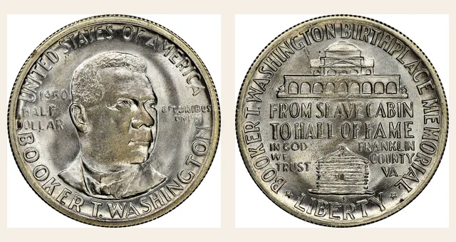 1950-S 50C Booker T. Washington NGC obverse and reverse identification pair
