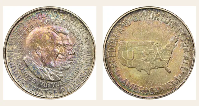 1951 50C Washington-Carver NGC obverse and reverse identification pair