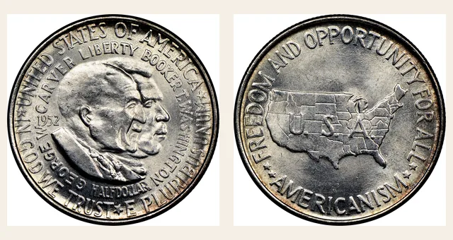 1952 50C Washington-Carver NGC obverse and reverse identification pair