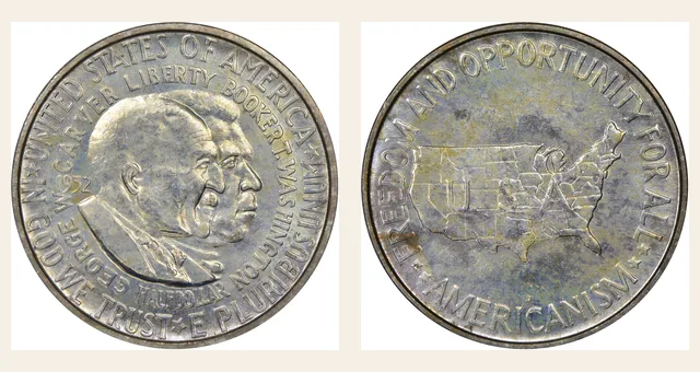 1952-D 50C Washington-Carver NGC obverse and reverse identification pair