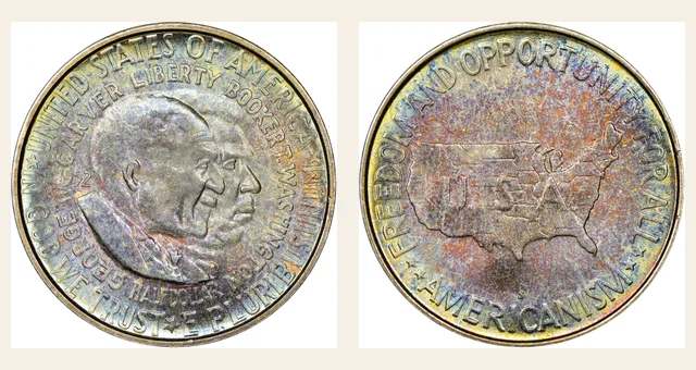 1952-S 50C Washington-Carver NGC obverse and reverse identification pair
