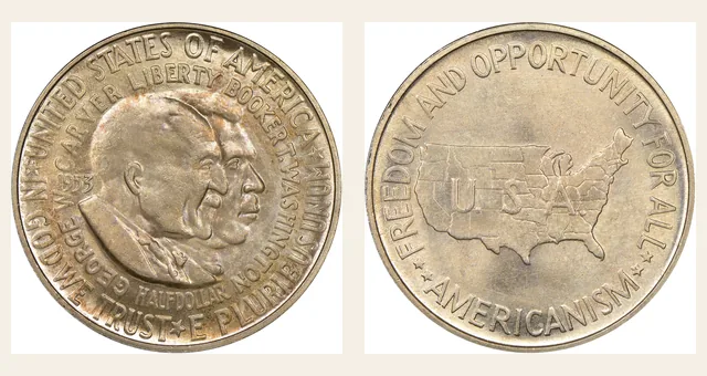 1953 50C Washington-Carver NGC obverse and reverse identification pair