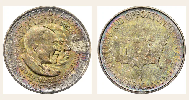 1953-S 50C Washington-Carver NGC obverse and reverse identification pair