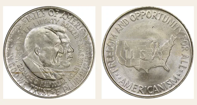 1954 50C Washington-Carver NGC obverse and reverse identification pair