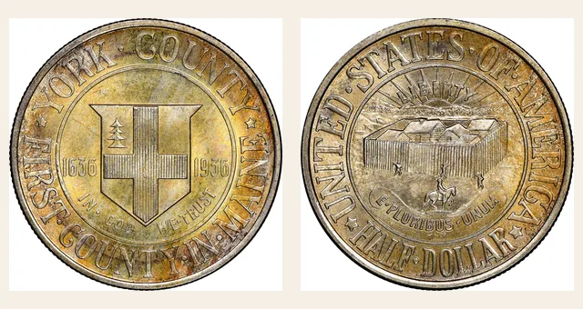 1936 50C York NGC obverse and reverse identification pair