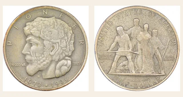1936 Elgin 50C PF NGC obverse and reverse identification pair