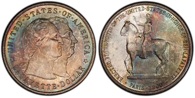 1900 $1 Lafayette obverse and reverse thumbnail