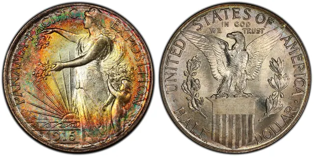 1915-S 50C Panama-Pacific obverse and reverse thumbnail