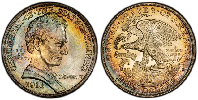 1918 50C Lincoln-Illinois obverse and reverse thumbnail