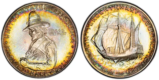 1920 50C Pilgrim obverse and reverse thumbnail