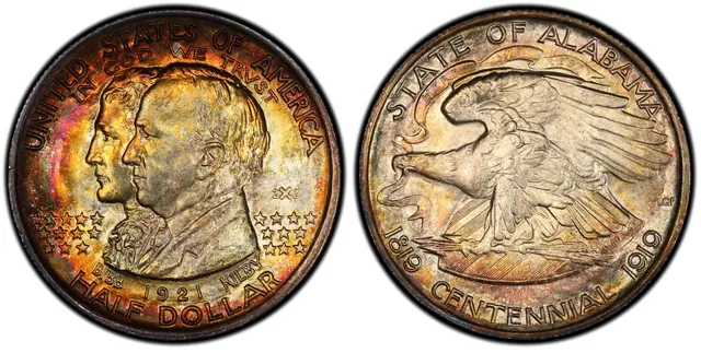 1921 50C Alabama, 2X2 obverse and reverse thumbnail