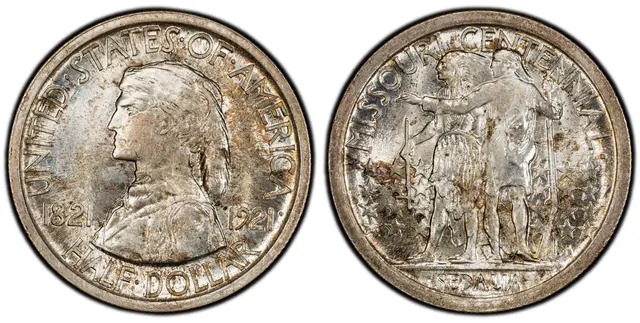 1921 50C Missouri obverse and reverse thumbnail