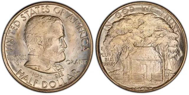 1922 50C Grant obverse and reverse thumbnail