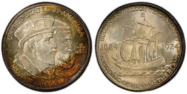 1924 50C Huguenot obverse and reverse thumbnail