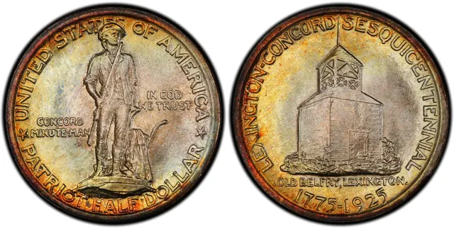 1925 50C Lexington obverse and reverse thumbnail