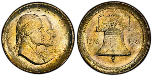 1926 50C Sesquicentennial obverse and reverse thumbnail