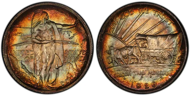 1926-S 50C Oregon obverse and reverse thumbnail