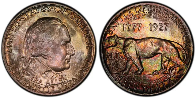 1927 50C Vermont obverse and reverse thumbnail
