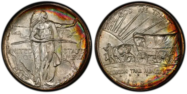 1928 50C Oregon obverse and reverse thumbnail