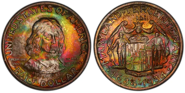 1934 50C Maryland obverse and reverse thumbnail