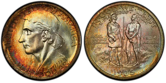 1935/34 50C Boone obverse and reverse thumbnail