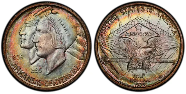 1935-D 50C Arkansas obverse and reverse thumbnail