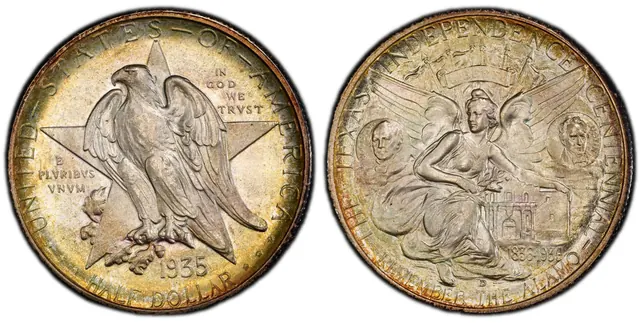 1935-D 50C Texas obverse and reverse thumbnail